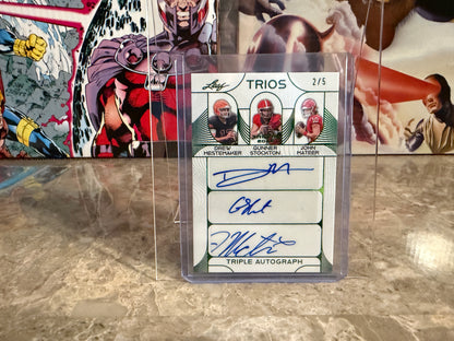 Mestemaker Stockton Mateer 2026 Leaf Trinity Football Trios Triple Auto /5