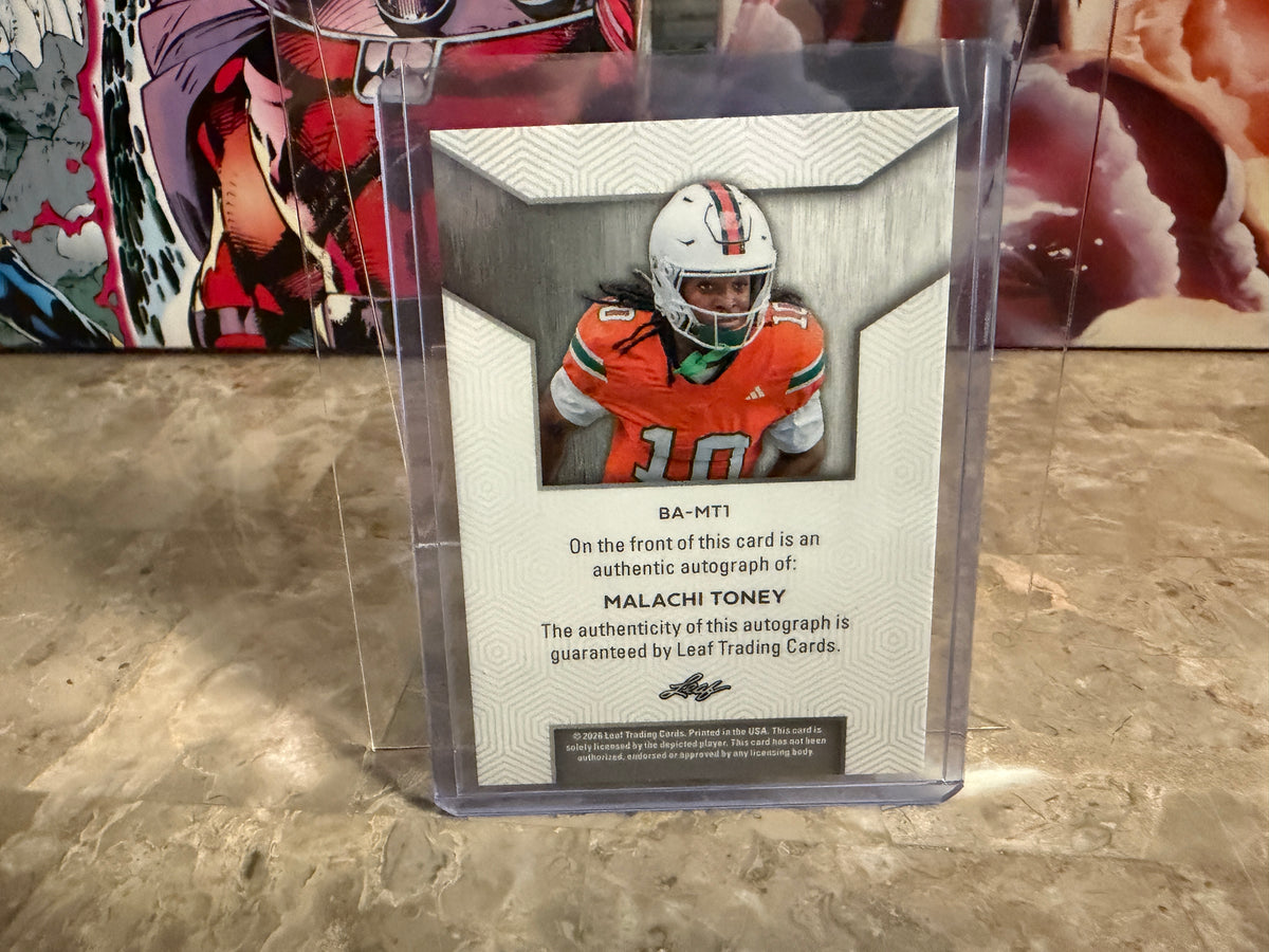 Malachi Toney 2026 Leaf Trinity Football Base Auto Platinum /40
