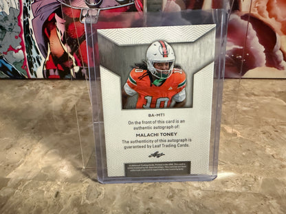 Malachi Toney 2026 Leaf Trinity Football Base Auto Platinum /40
