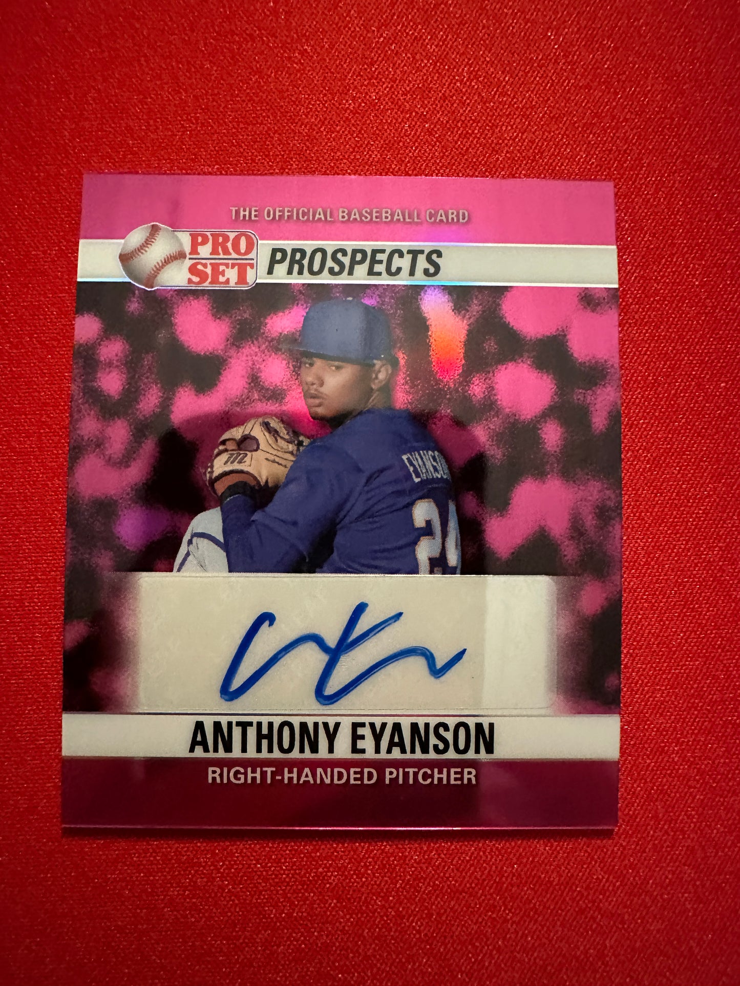 Anthony Eyanson 2026 Leaf Pro Set 1990 Mini Pink Prismatic 1/1 Autograph