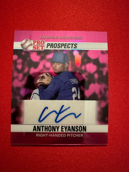 Anthony Eyanson 2026 Leaf Pro Set 1990 Mini Pink Prismatic 1/1 Autograph