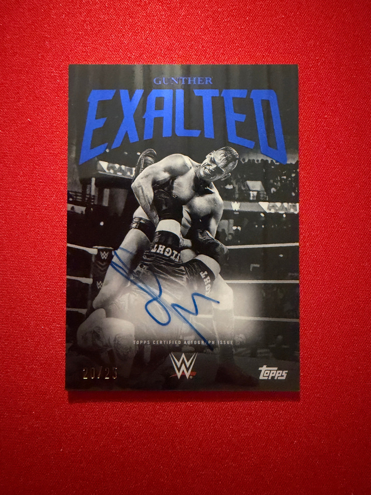 Gunther 2026 Topps Exalted WWE Black and White Signatures /25 + Base Lot