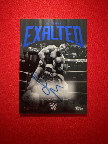Gunther 2026 Topps Exalted WWE Black and White Signatures /25 + Base Lot