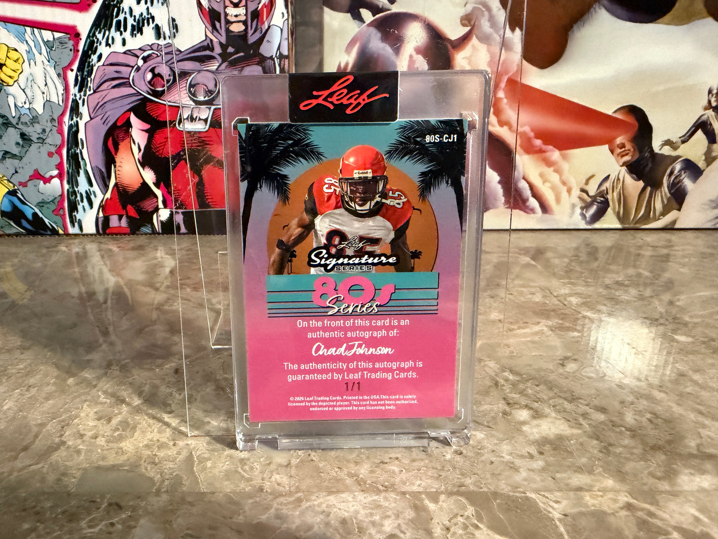 2026 Leaf Signature Series Chad Johnson 80s Series Auto Blue Prismatic 1/1
