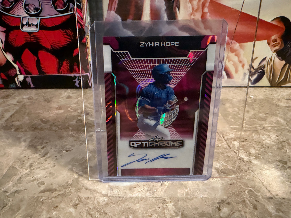 Zyhir Hope 2025 Leaf Optichrome Baseball Base Auto Pink Lava /8