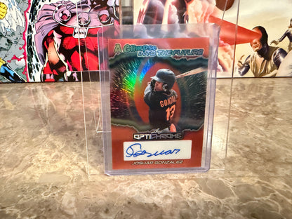 2025 Leaf Optichrome Baseball Josuar Gonzalez Glipse Into Future Orange /4