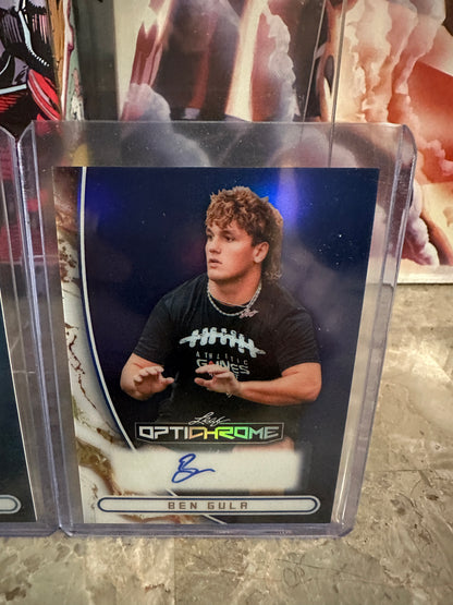 2026 Leaf Optichrome Ben Gula Blue Prismatic Auto /5 & Platinum Crystal Auto /8 Lot