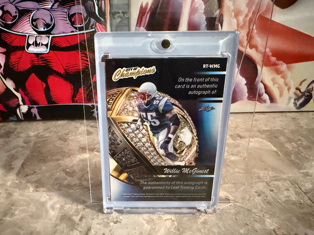 Willie McGinest 2026 Leaf City of Champions Ring Team Auto Red 6/6 Bookend