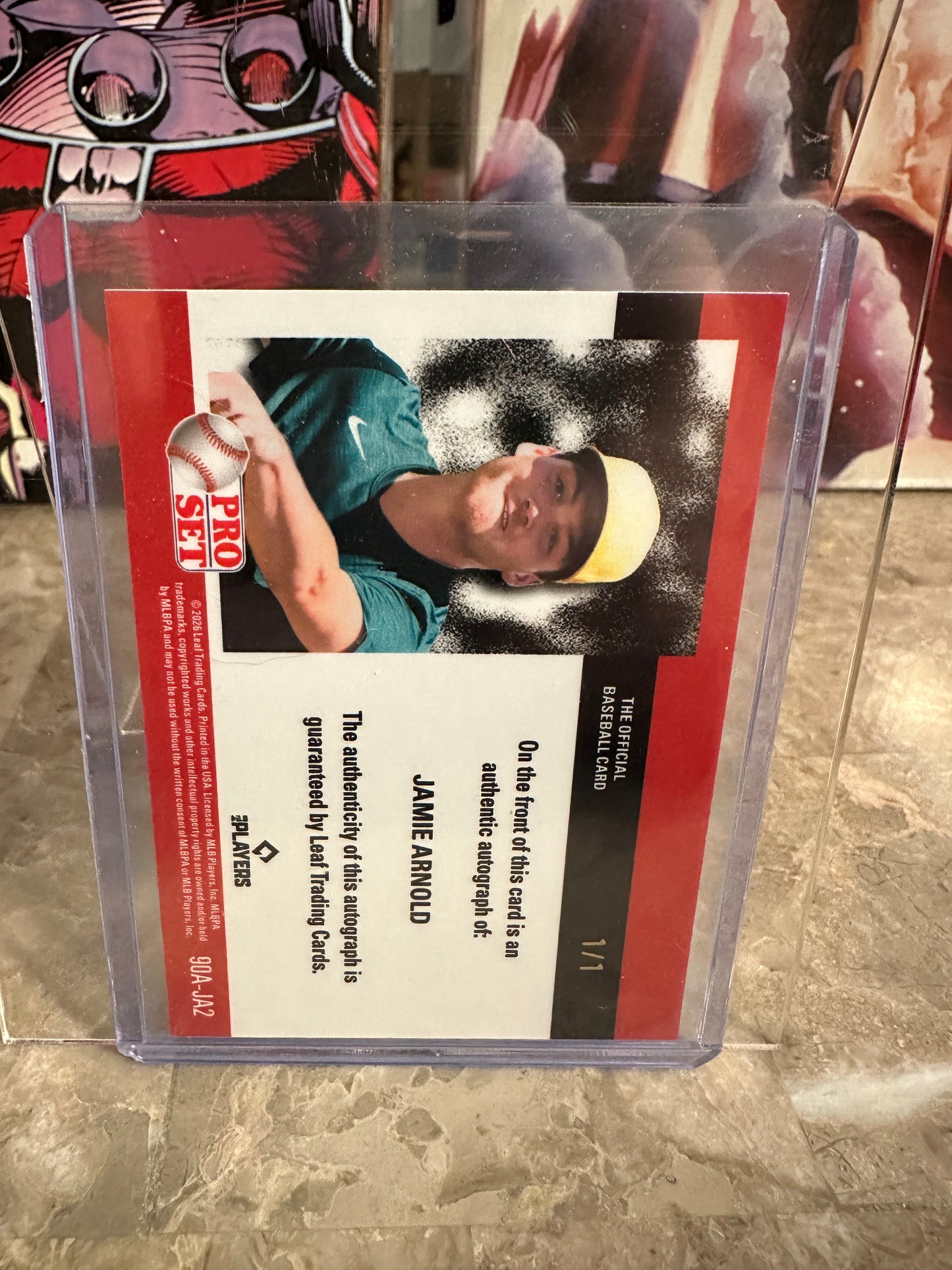 Jamie Arnold 2026 Leaf Pro Set 1990 Mini Super Gold AUTO 1/1 Masterpiece Athletics