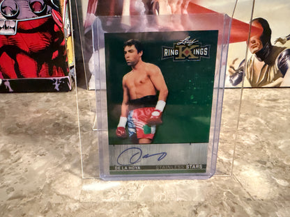Oscar De La Hoya 2026 Leaf Metal Rings Stainless Stars Auto Green Sparkle 1/1