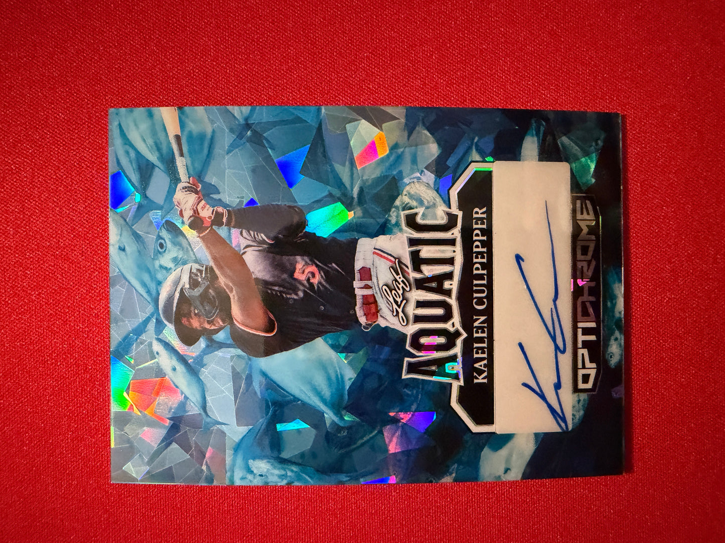 2025 Leaf Optichrome Baseball Kaelen Culpepper Aquatic Auto Tuna 1/1