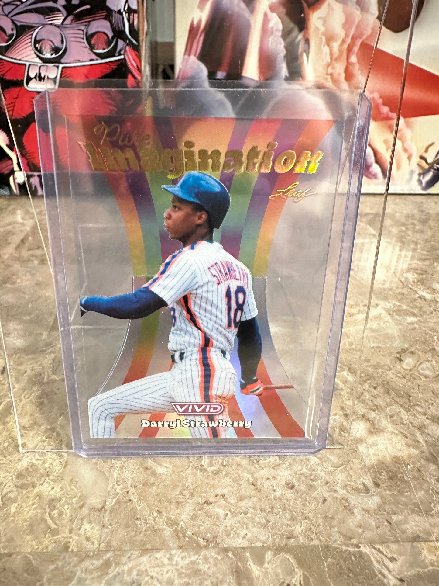 Darryl Strawberry 2026 Leaf Vivid Pure Imagination Gold Clear 1/1 Mets Legend