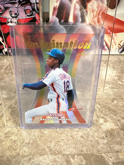 Darryl Strawberry 2026 Leaf Vivid Pure Imagination Gold Clear 1/1 Mets Legend