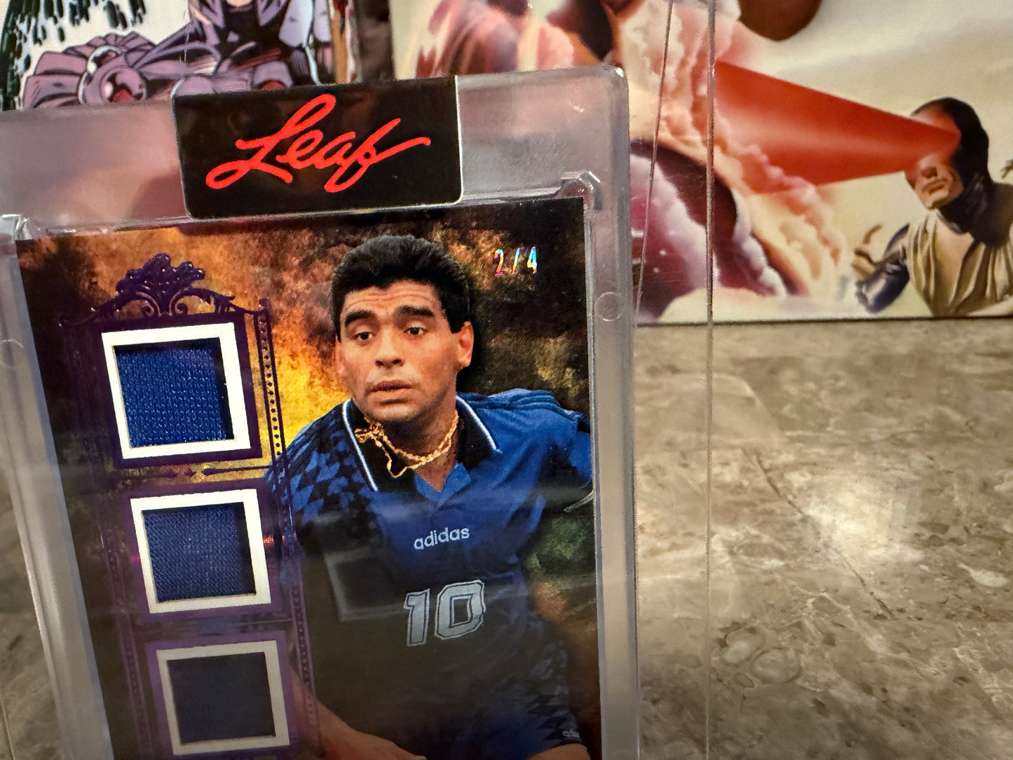 Diego Maradona 2026 Leaf Art of Sport Work of Art Tri-Patch /4