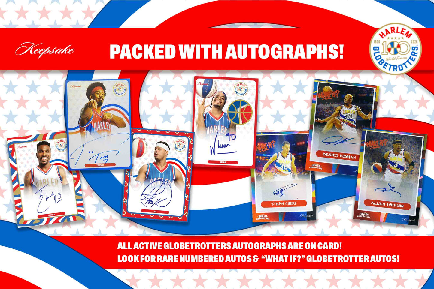 2026 Harlem Globetrotters 100th Anniversary Keepsake Premiere Breakers 10-Box Case
