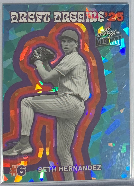 (2026/04/26) Seth Hernandez Draft Deams '25 Auto 1/1 Crystal 2026 Leaf Metal Baseball