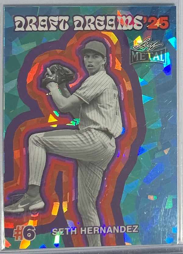 (2026/04/26) Seth Hernandez Draft Deams '25 Auto 1/1 Crystal 2026 Leaf Metal Baseball