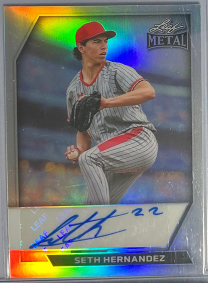 (2026/04/26) Seth Hernandez Auto /10 Silver Prismatic 2026 Leaf Metal Baseball