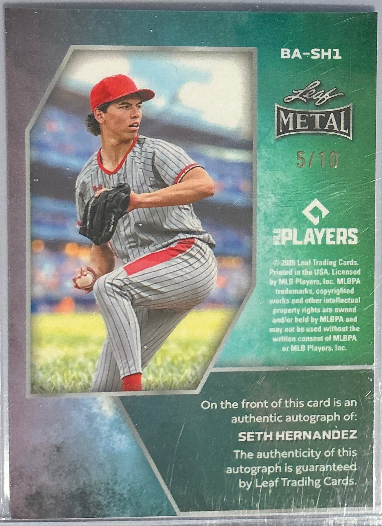 (2026/04/26) Seth Hernandez Auto /10 Silver Prismatic 2026 Leaf Metal Baseball