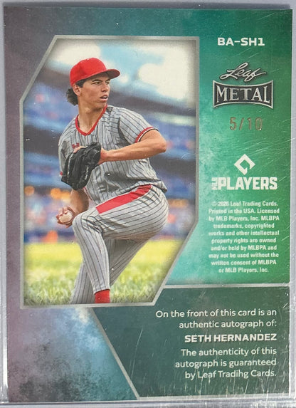 (2026/04/26) Seth Hernandez Auto /10 Silver Prismatic 2026 Leaf Metal Baseball