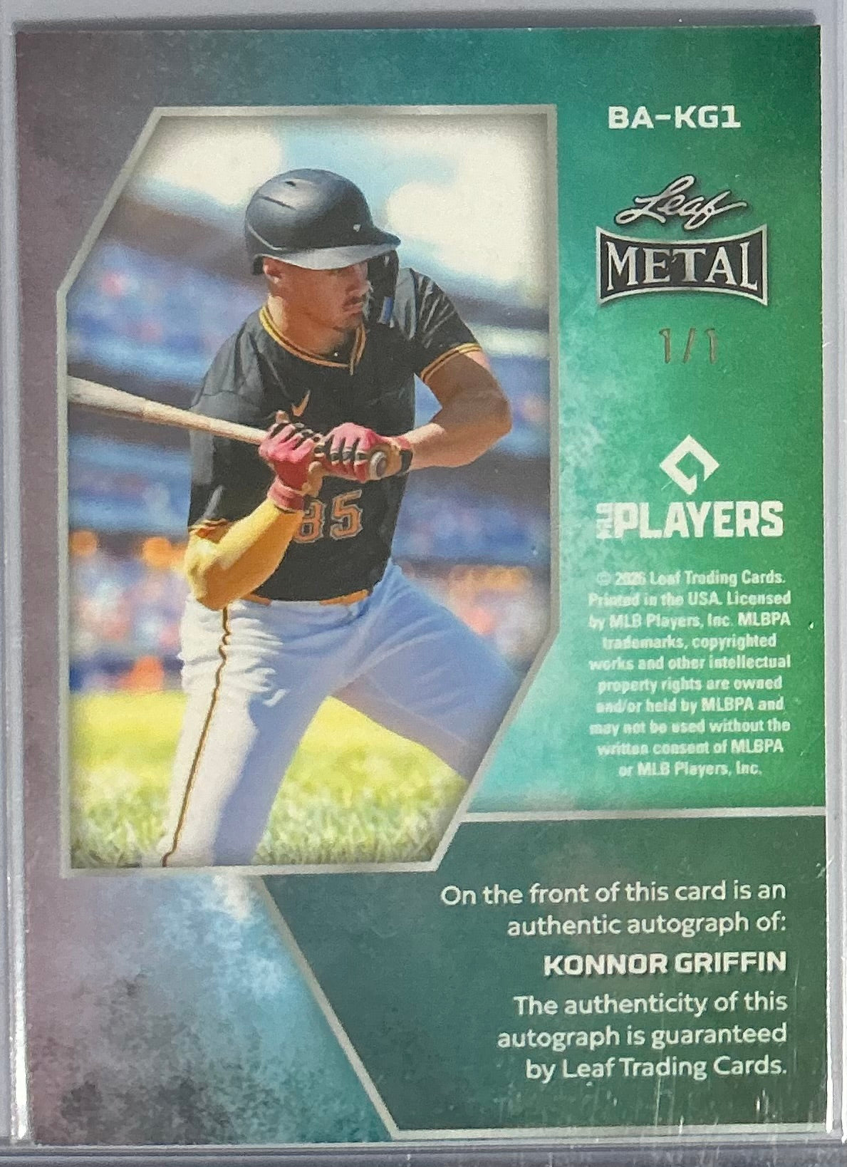 (2026/04/26) Konnor Griffin Auto 1/1 Crystal 2026 Leaf Metal Baseball