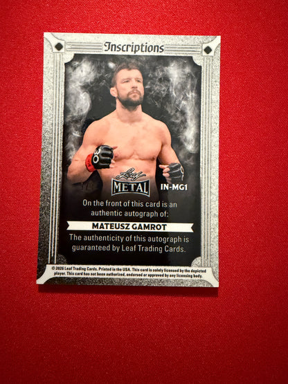 Mateusz Gamrot 2026 Leaf Metal Ring Kings Metal Inscriptions Gamer Auto 1/1