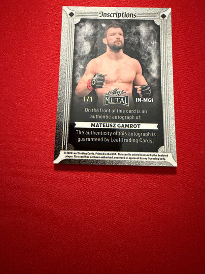 Mateusz Gamrot 2026 Leaf Metal Ring Kings Metal Inscriptions Gamer Auto 1/1