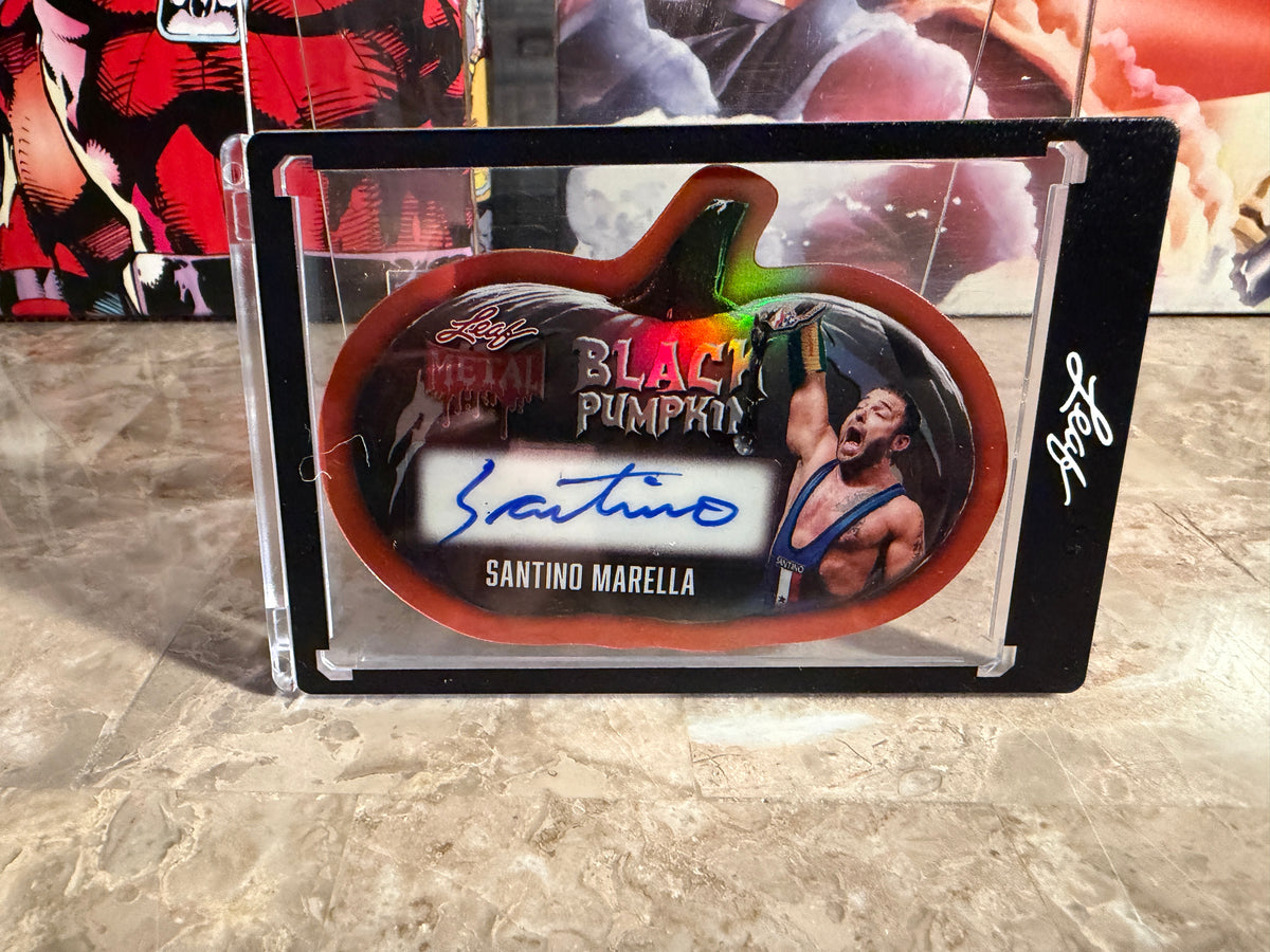 Santino Marcella 2026 Leaf Metal Halloween Black Pumpkin Auto Orange /3