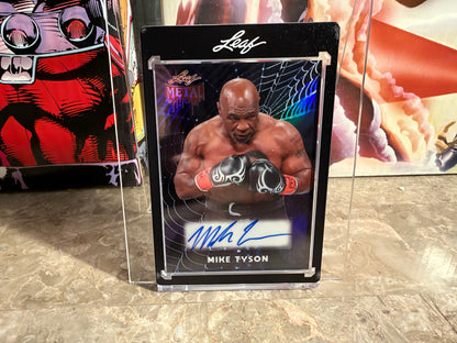 Mike Tyson 2026 Leaf Metal Halloween Base Auto Spiderwebs Prismatic /13