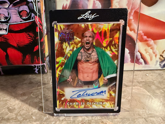 Charles Oliveira 2026 Leaf Metal Halloween Base Auto Pumpkins Lava 1/1