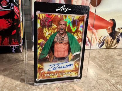 Charles Oliveira 2026 Leaf Metal Halloween Base Auto Pumpkins Lava 1/1