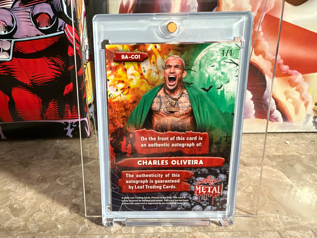 Charles Oliveira 2026 Leaf Metal Halloween Base Auto Pumpkins Lava 1/1