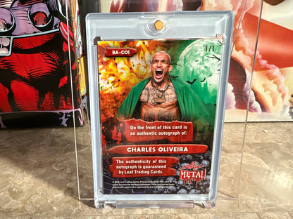 Charles Oliveira 2026 Leaf Metal Halloween Base Auto Pumpkins Lava 1/1