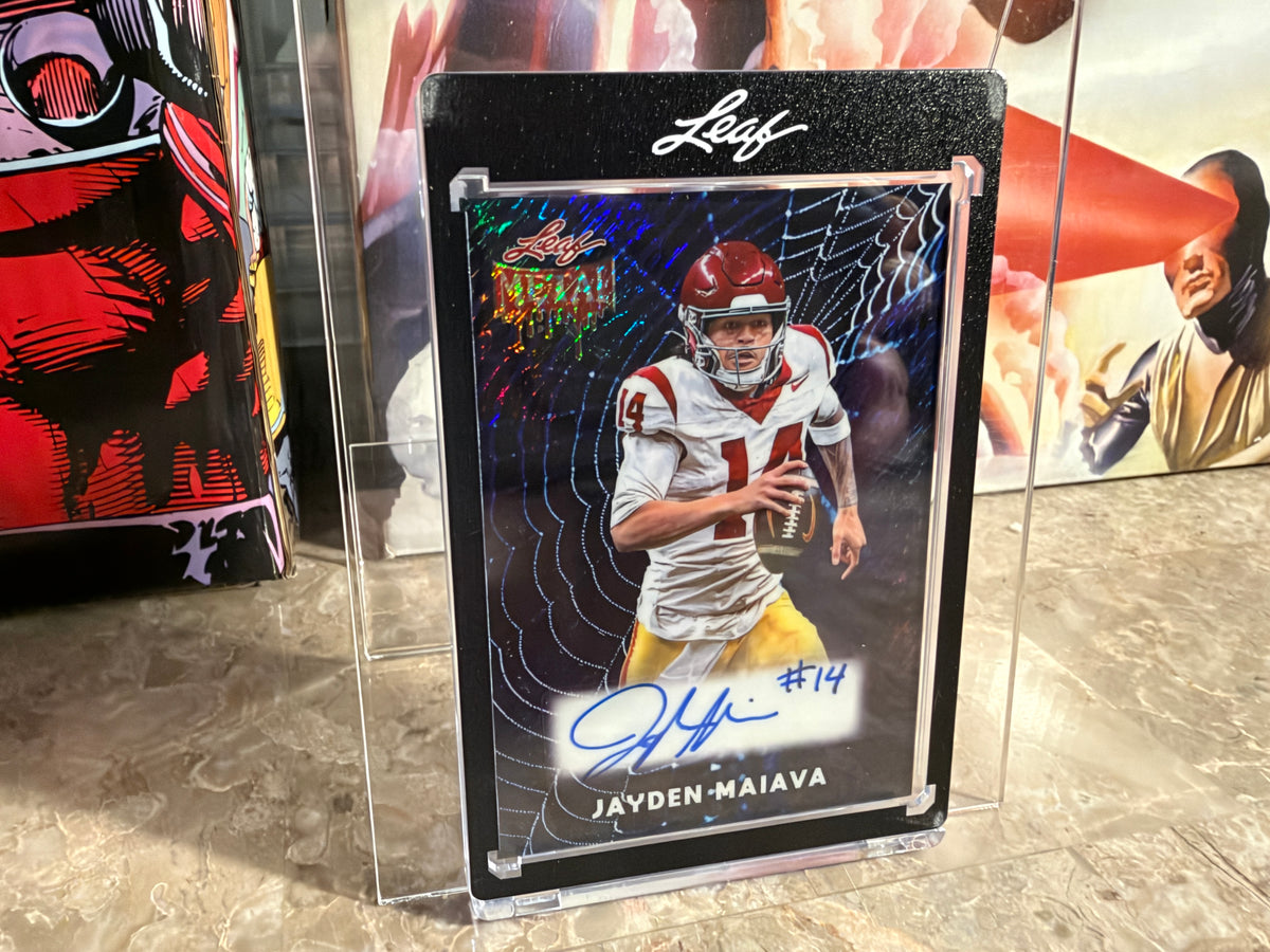 Jayden Maiava 2026 Leaf Metal Halloween Base Auto Spiderwebs Shimmer /13