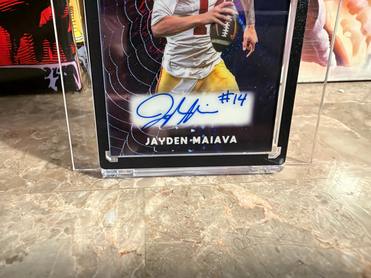 Jayden Maiava 2026 Leaf Metal Halloween Base Auto Spiderwebs Shimmer /13