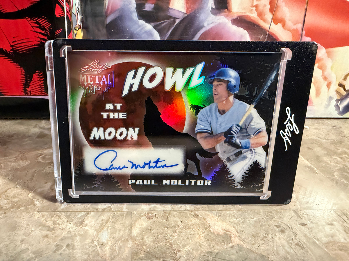 Paul Molitor 2026 Leaf Metal Halloween Howl At The Moon Auto Orange 1/3 Bookend