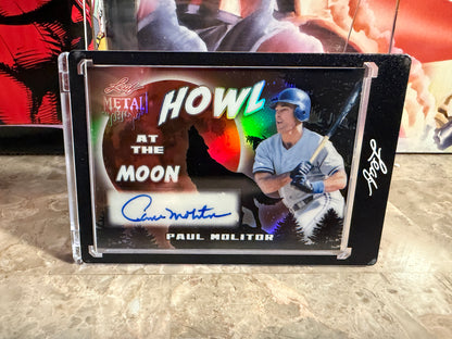 Paul Molitor 2026 Leaf Metal Halloween Howl At The Moon Auto Orange 1/3 Bookend