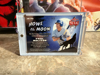 Paul Molitor 2026 Leaf Metal Halloween Howl At The Moon Auto Orange 1/3 Bookend