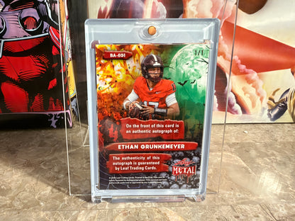 Ethan Grunkemeyer 2026 Leaf Metal Halloween Base Auto Spiderwebs Lava 1/1