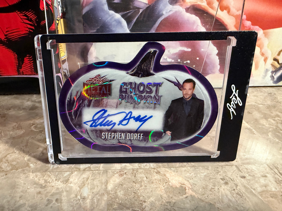 Steven Dorff 2026 Leaf Metal Halloween Ghost Pumpkin Auto Purple Lava 1/1