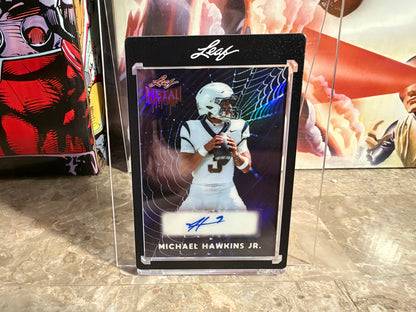 Michael Hawkins Jr. 2026 Leaf Metal Halloween Base Auto Spiderwebs Prismatic /13