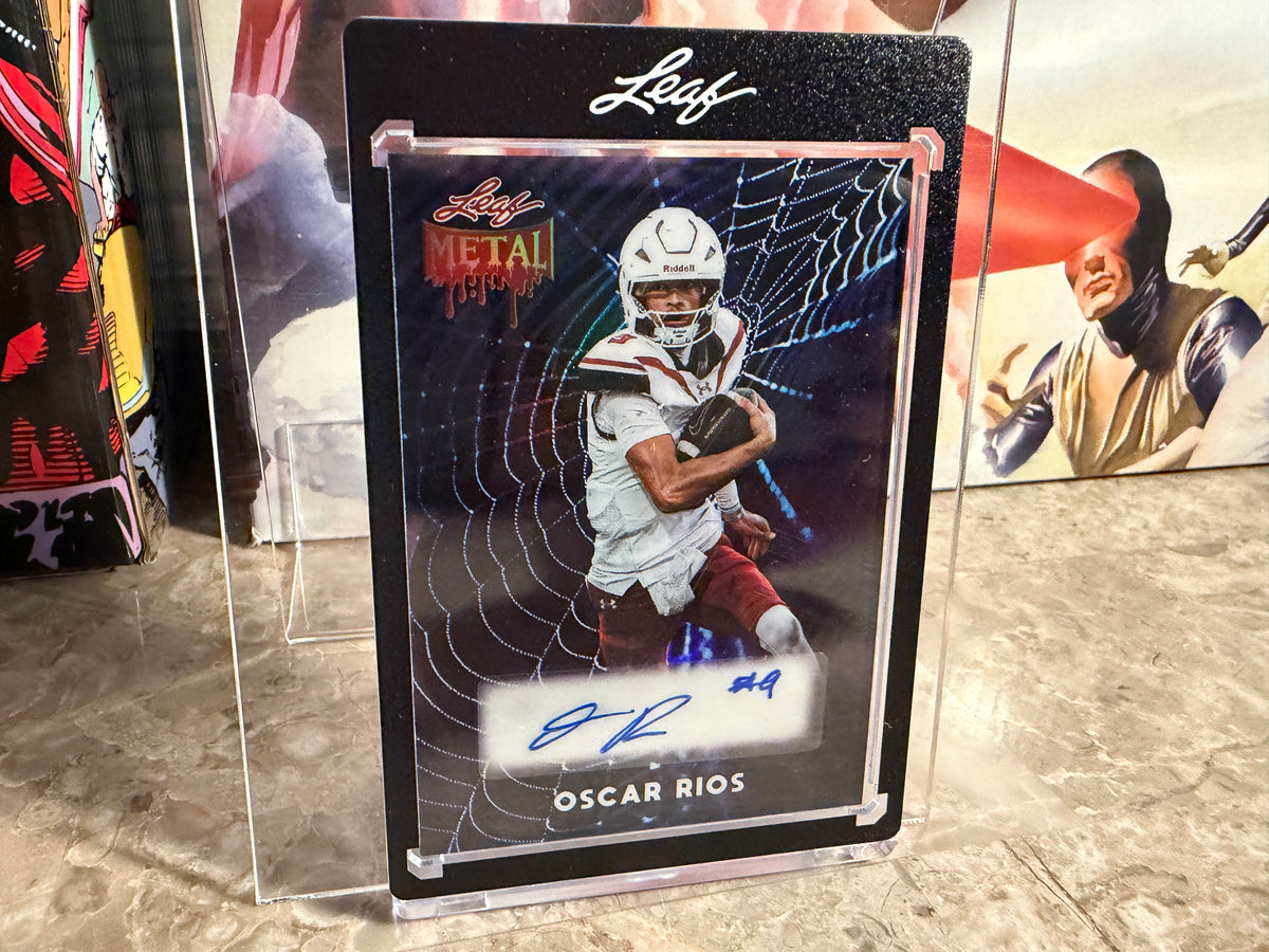 Oscar Rios 2026 Leaf Metal Halloween Base Auto Spiderwebs Prismatic /13