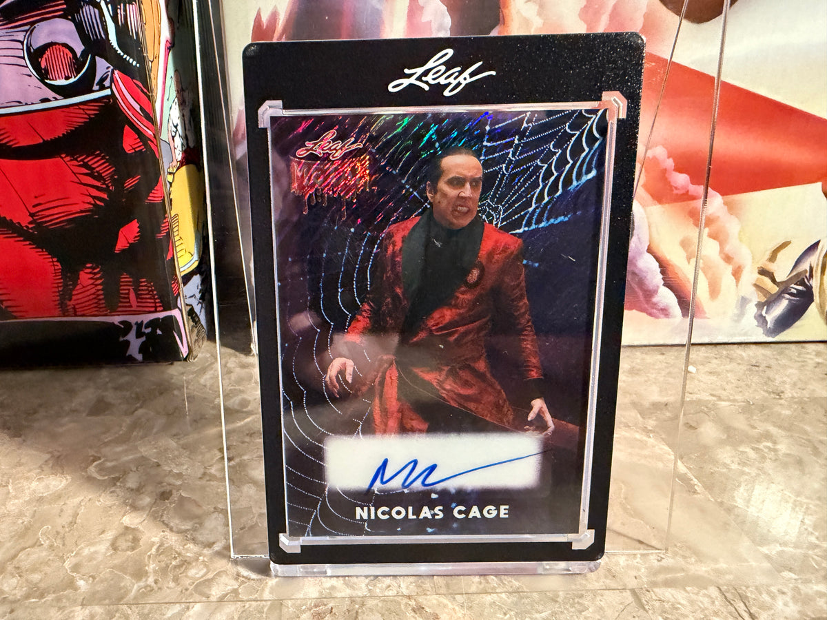 Nicolas Cage 2026 Leaf Metal Halloween Base Auto Spiderwebs Shimmer 1/1