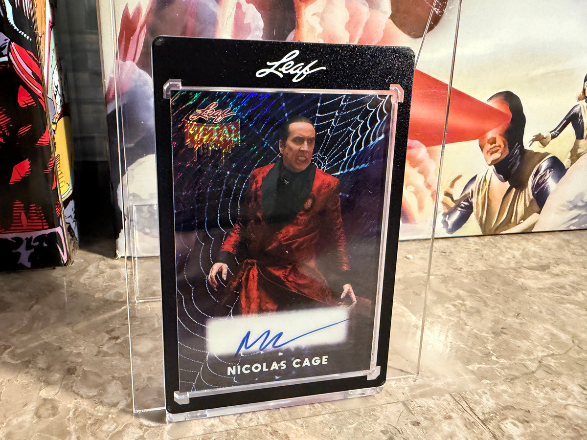 Nicolas Cage 2026 Leaf Metal Halloween Base Auto Spiderwebs Shimmer 1/1