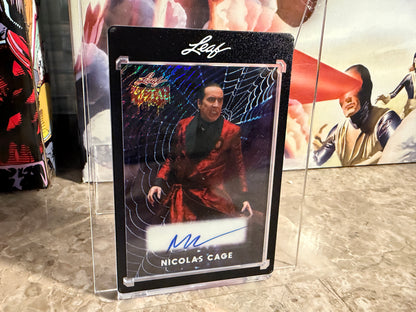 Nicolas Cage 2026 Leaf Metal Halloween Base Auto Spiderwebs Shimmer 1/1