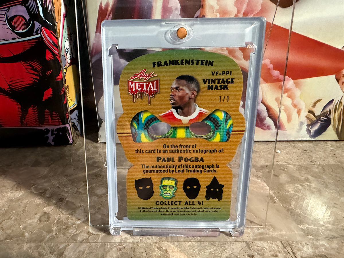 Paul Pogba 2026 Leaf Metal Halloween Frankenstein Die-Cut Auto Black 1/1