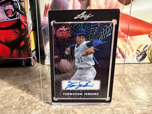 Ferguson Jenkins 2026 Leaf Metal Halloween Base Auto Spiderwebs Shimmer /13
