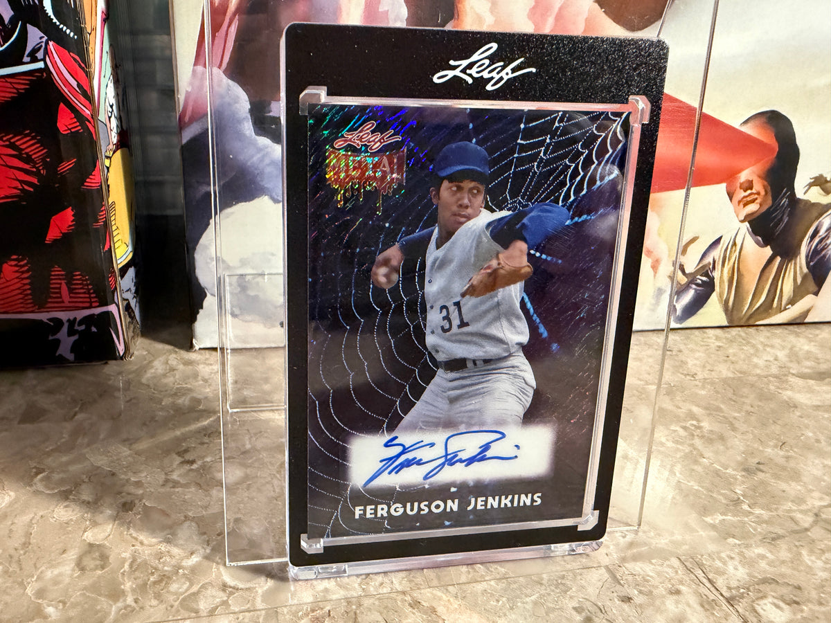 Ferguson Jenkins 2026 Leaf Metal Halloween Base Auto Spiderwebs Shimmer /13