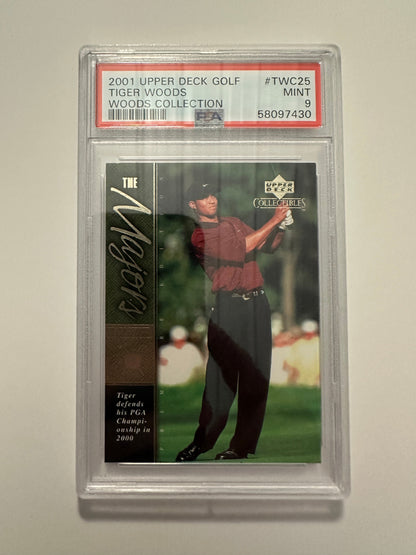 Tiger Woods #TWC25 PSA Graded Mint 9 (2001 Upper Deck Woods Collection)