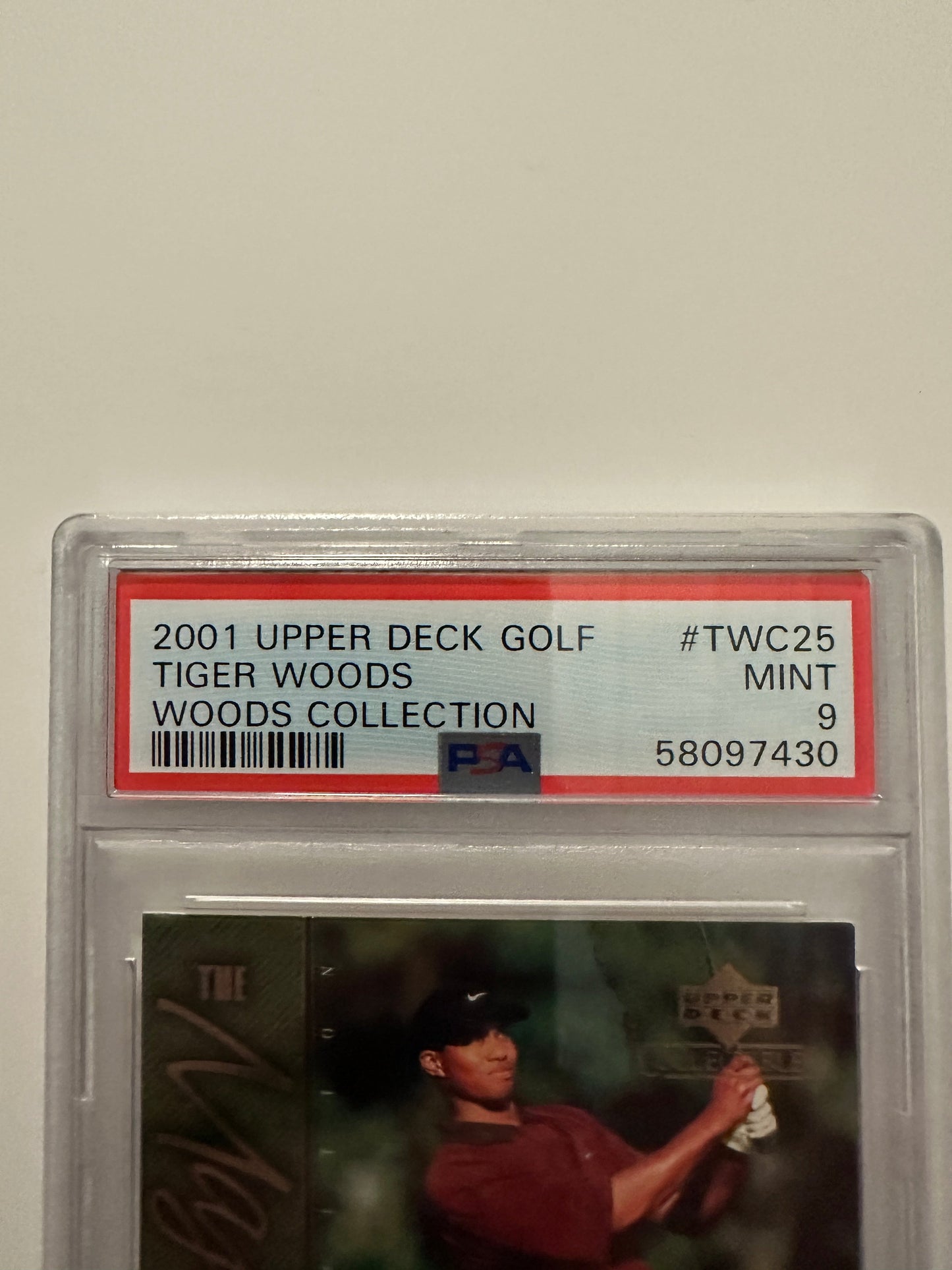 Tiger Woods #TWC25 PSA Graded Mint 9 (2001 Upper Deck Woods Collection)